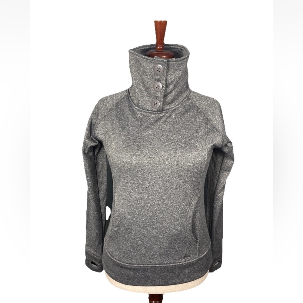 Kavu Thea Brushed Fleece Pullover Sweatshirt Size Small Grey Outdoors Thumbholes
